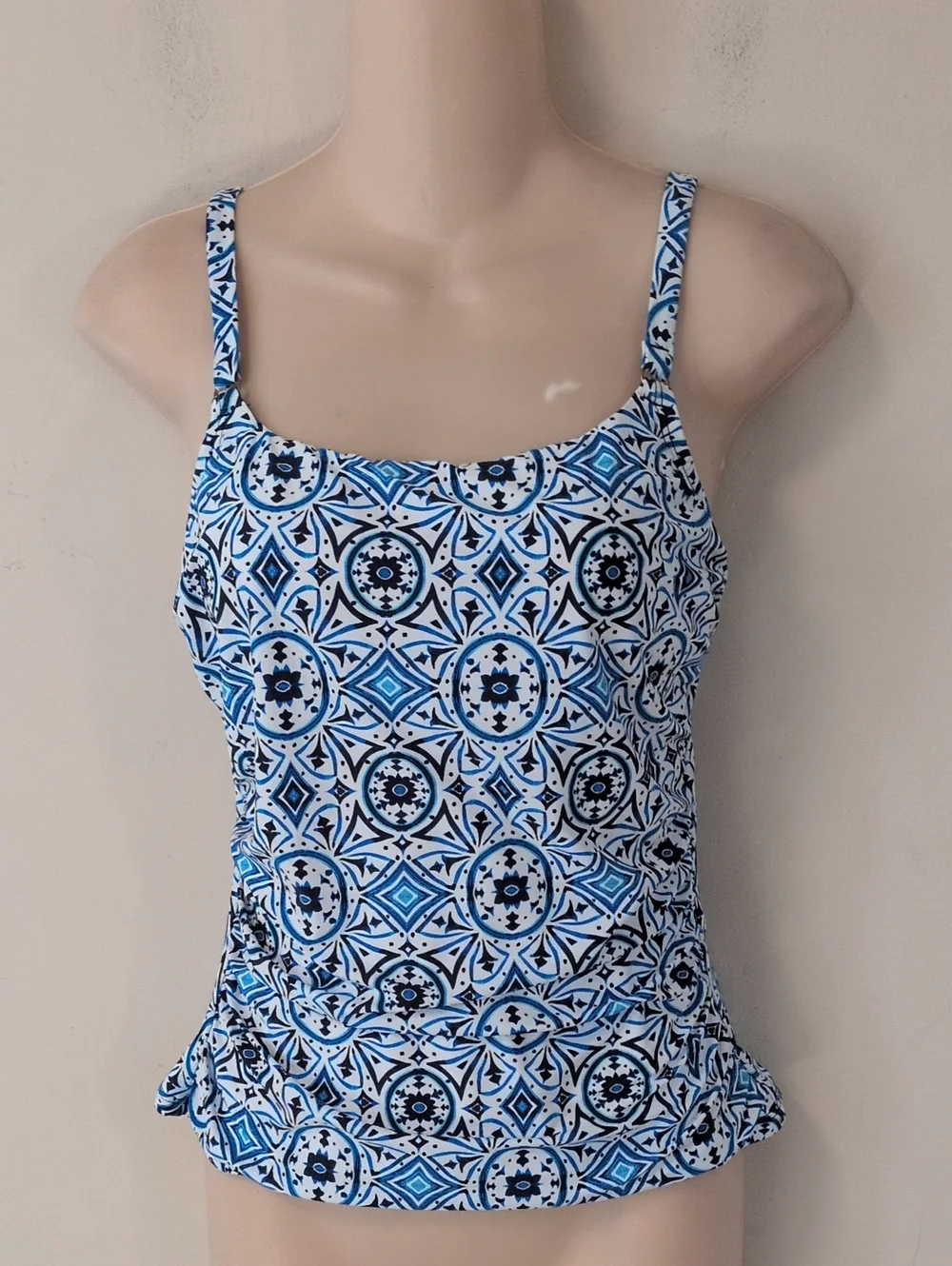 Jantzen Eden Cami Tankini Top – Patheon Blue Moroccan Tiles 4